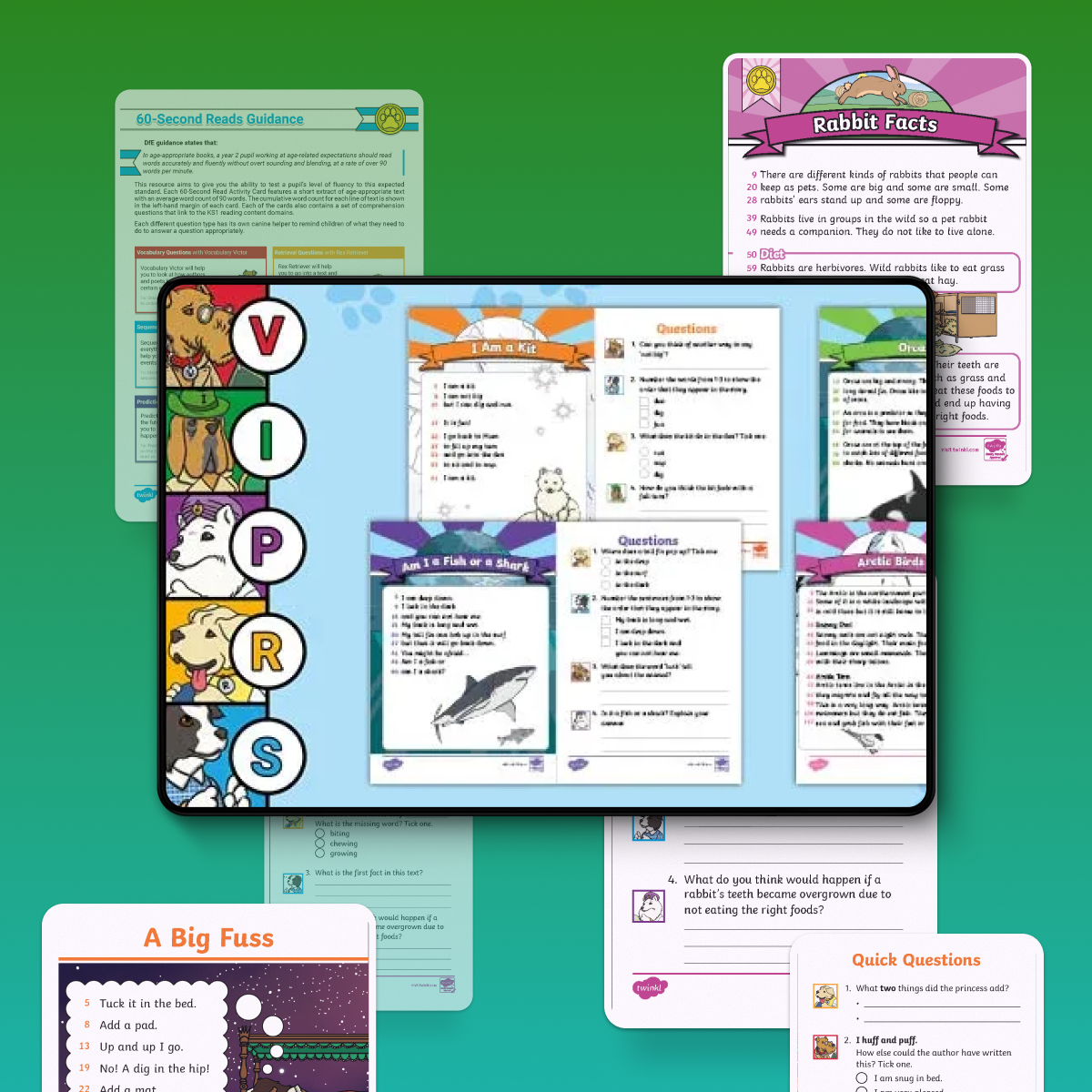 Phonetically- Decodable 60-Second Reads Fluency & Comprehension Bundle