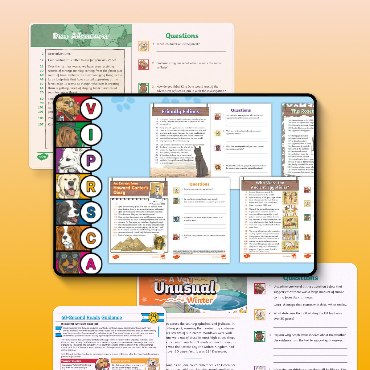 LKS2 60-Second Reads Fluency & Comprehension Bundle