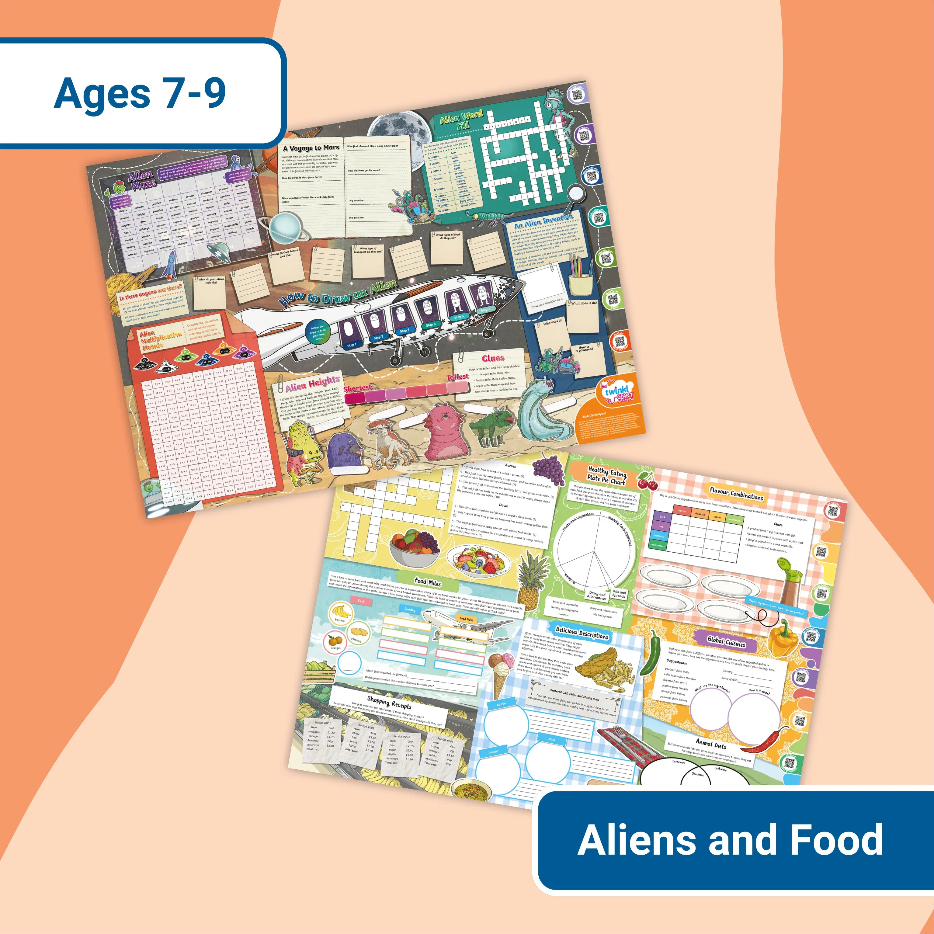 Giant Activity Mat - Aliens and Food