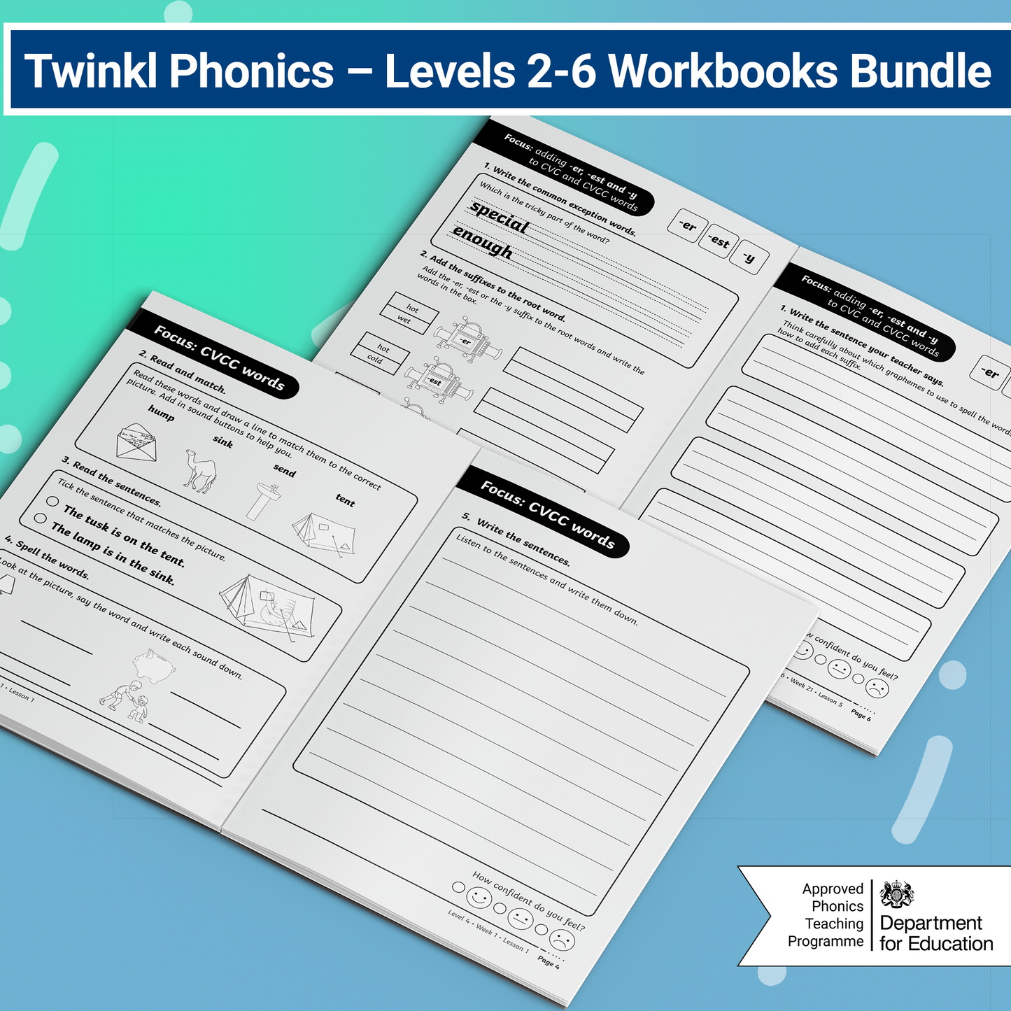 Twinkl Phonics – Levels 2-6 Workbooks Bundle
