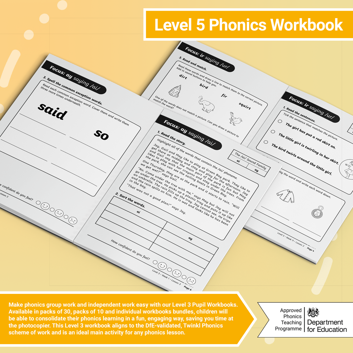 Twinkl Phonics – Level 5 Workbooks
