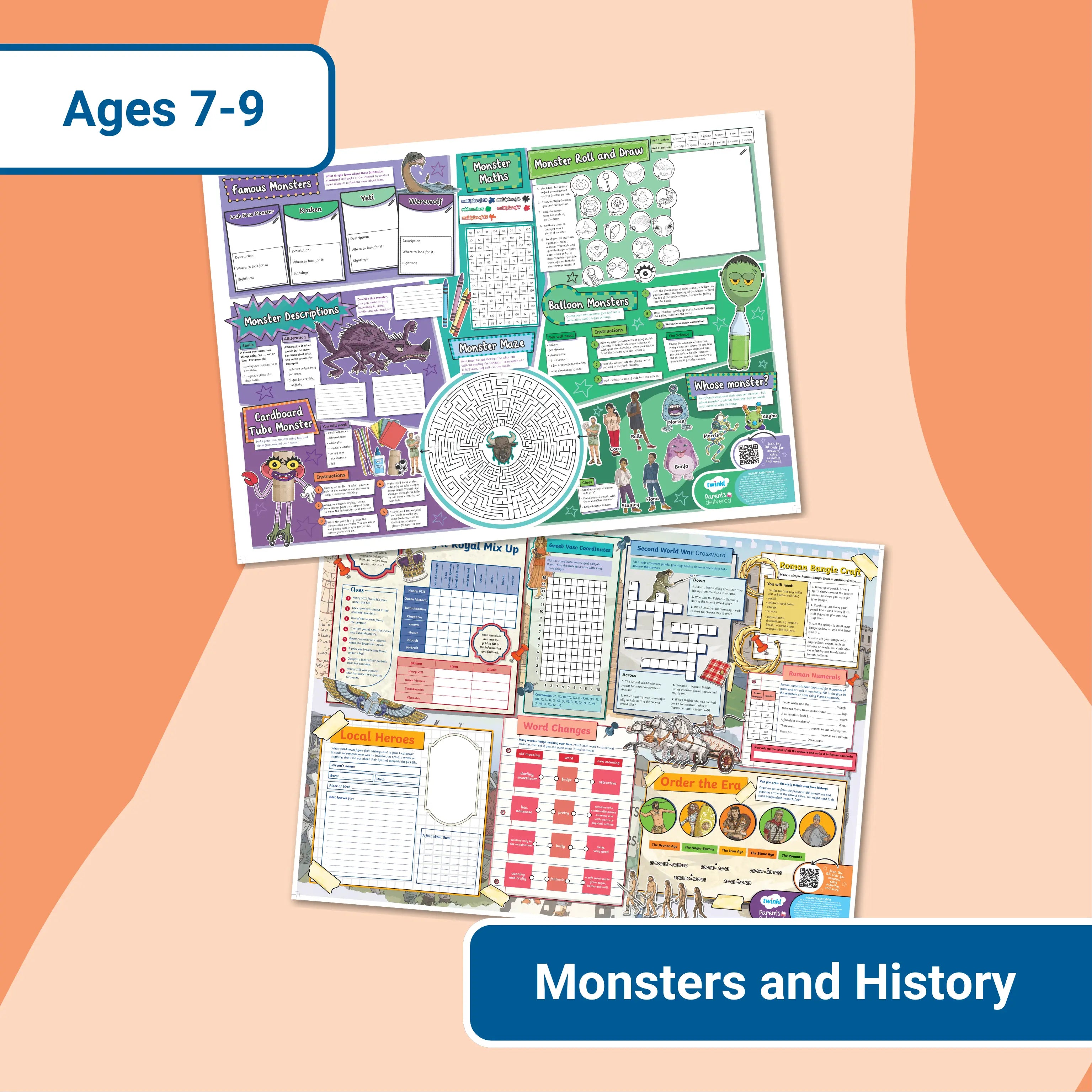 GIANT Activity Mat - Monsters and History