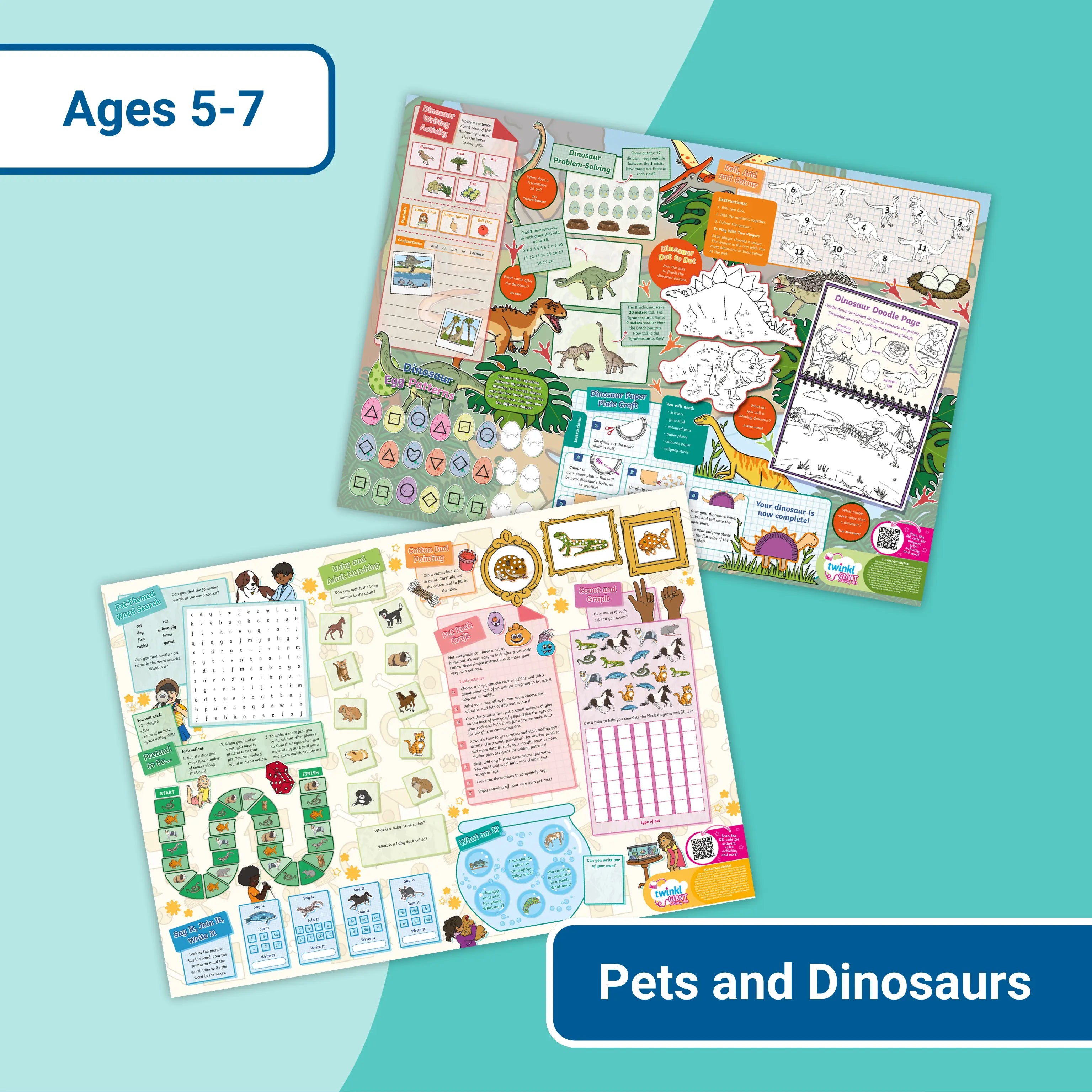 Giant Activity Mat - Pets and Dinosaurs