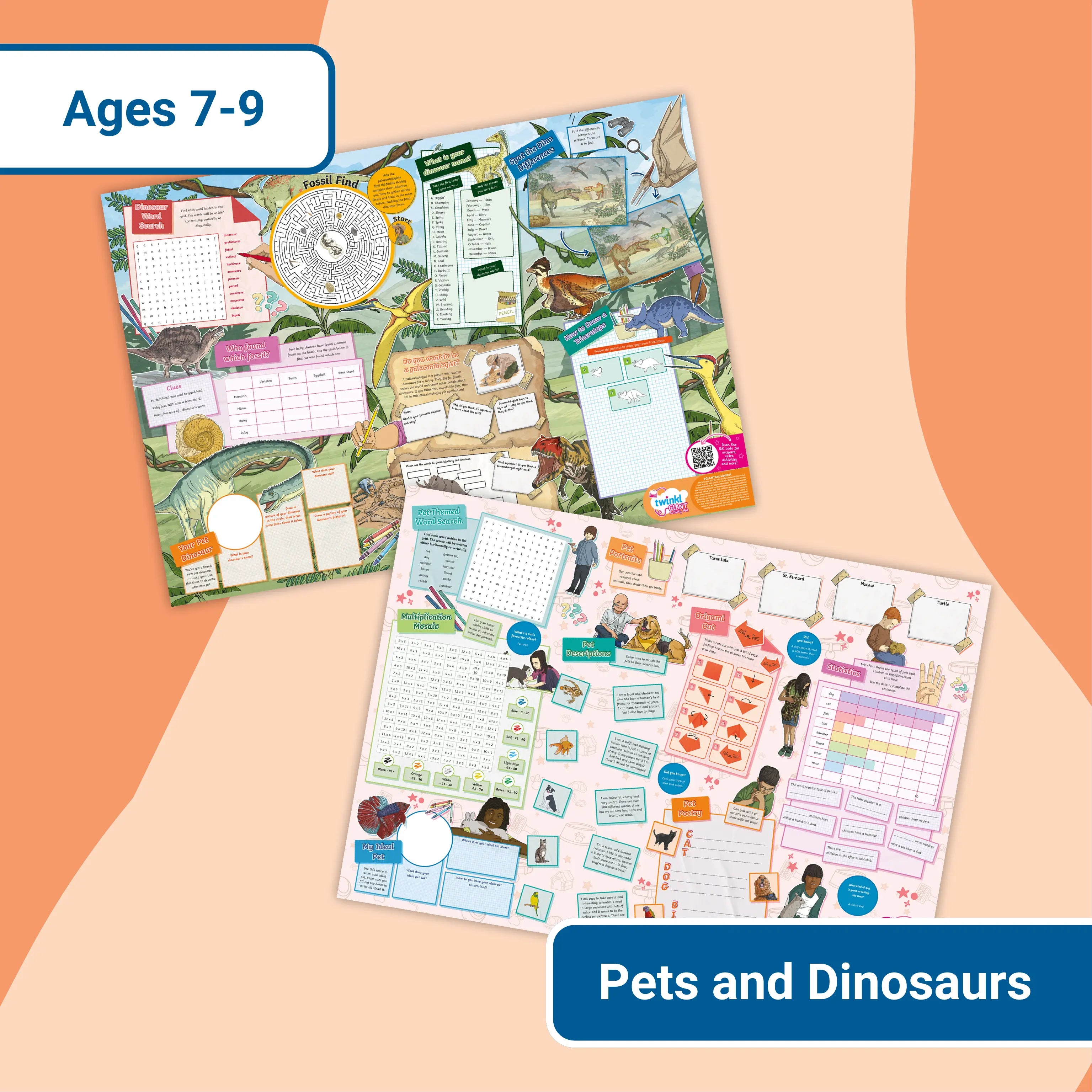 Giant Activity Mat - Pets and Dinosaurs