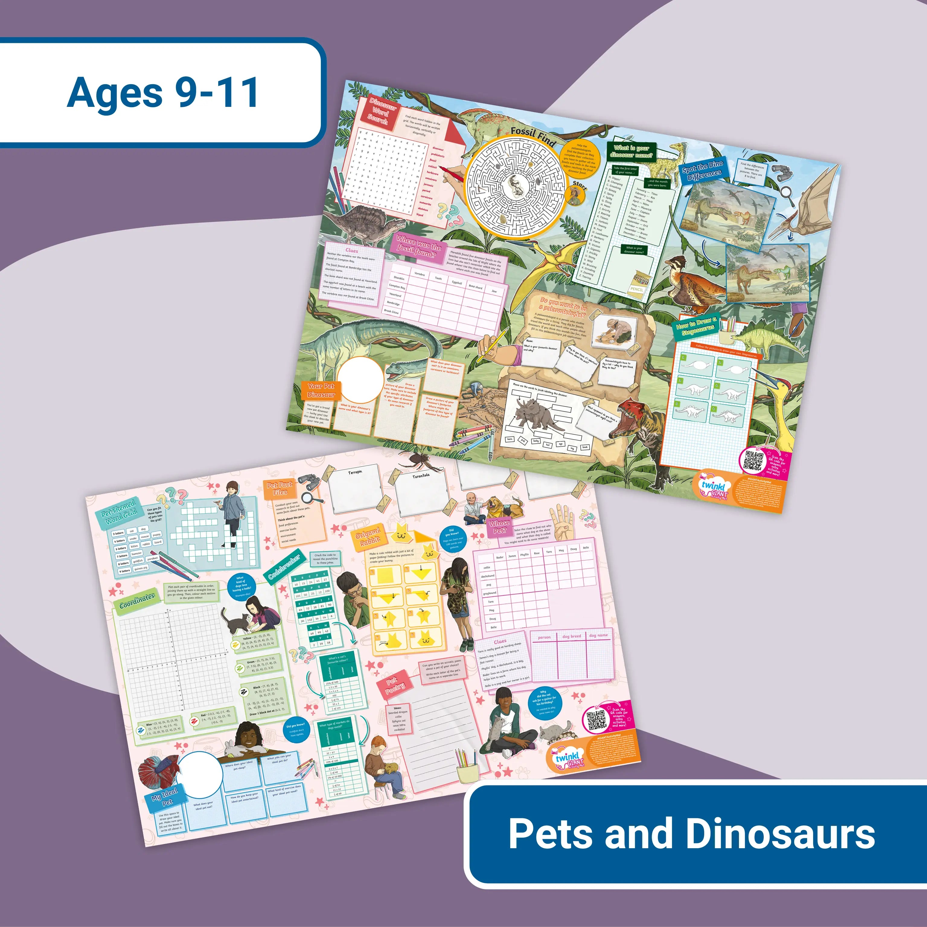 Giant Activity Mat - Pets and Dinosaurs