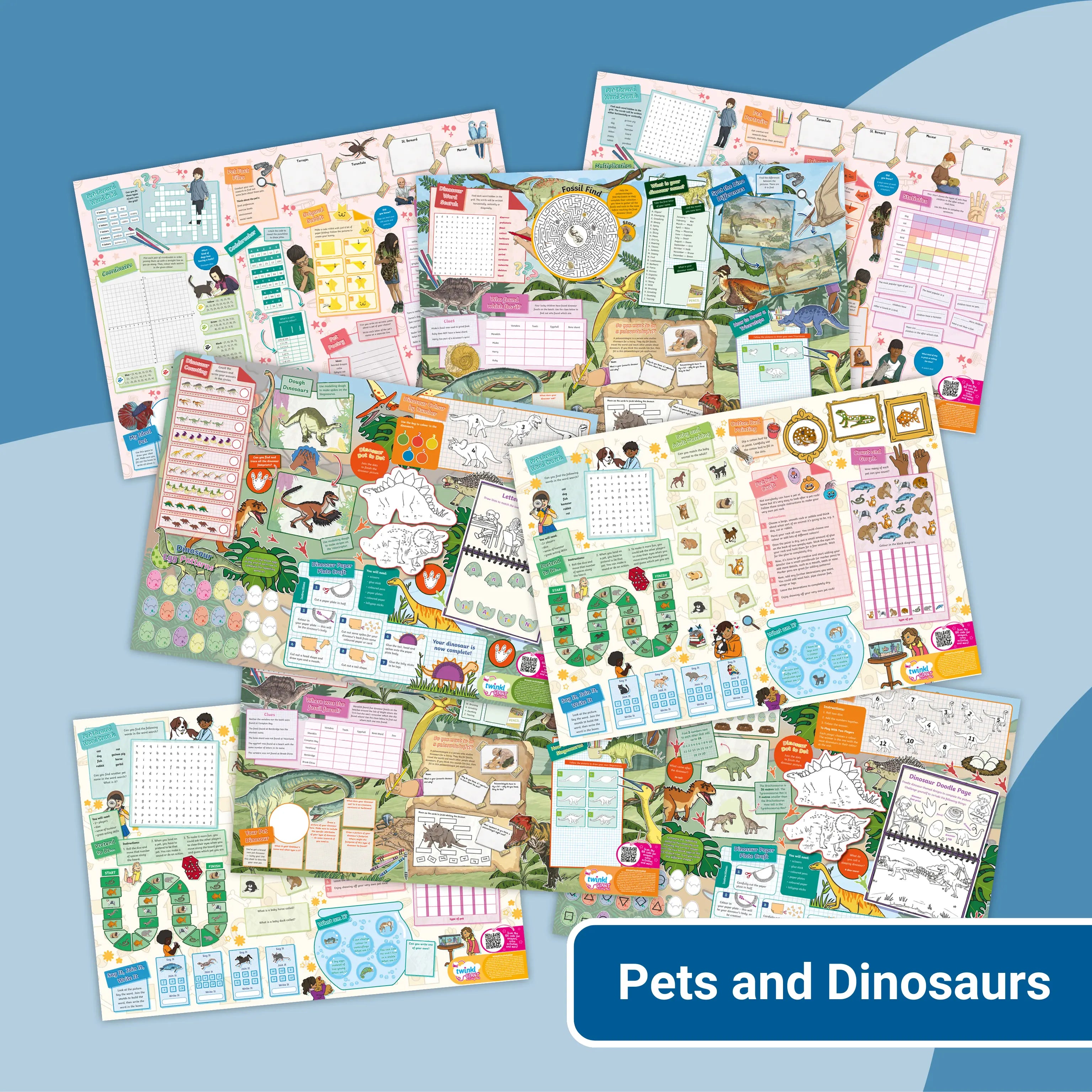 Giant Activity Mat - Pets and Dinosaurs