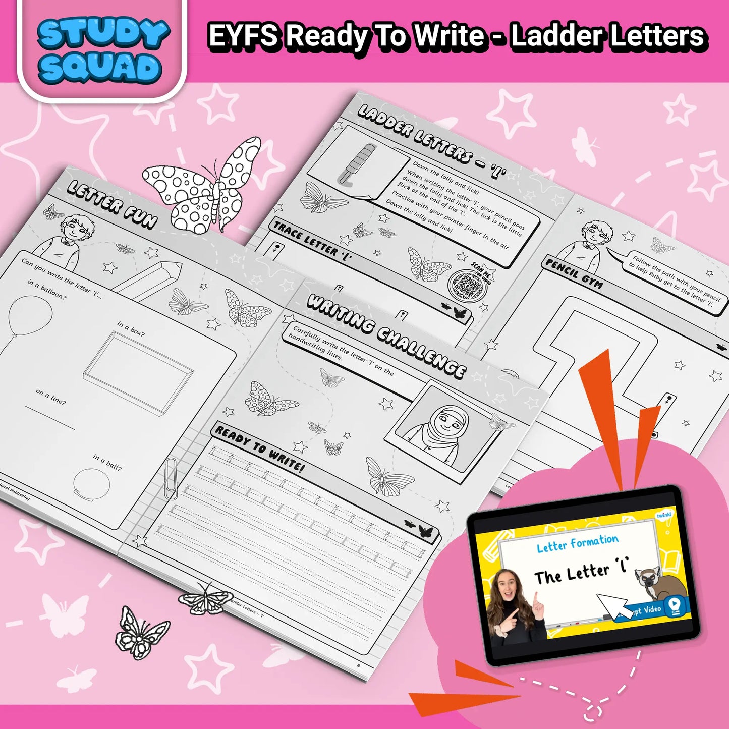 Study Squad - EYFS Ready to Write Activity Book - Ladder Letters