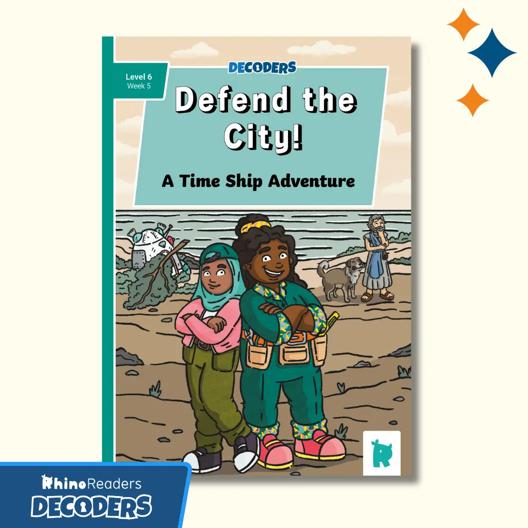 Twinkl Rhino Readers Decoders - Defend the City! A Time Ship Adventure (Level 6 / Week 5)