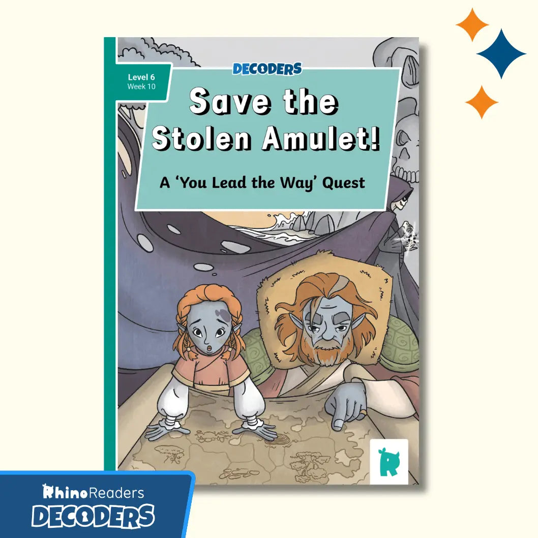 Twinkl Rhino Readers Decoders - Save the Stolen Amulet! A 'You Lead the Way' Quest (Level 6 / Week 10)