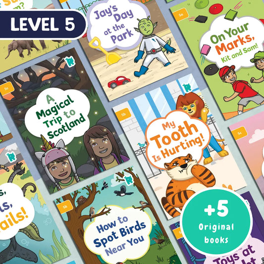 Twinkl Rhino Readers - 36 Decodable Reading Books - Level 5 + 5 originals