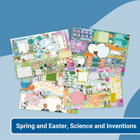 Giant Activity Mats - Spring & Easter and Science & Inventions