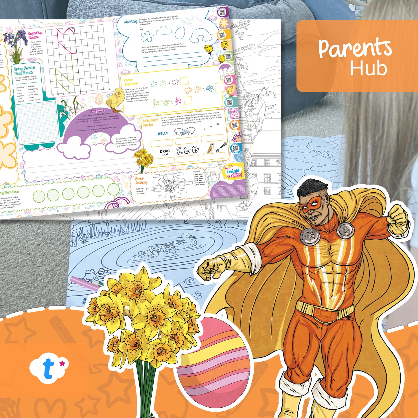 GIANT Activity Mats - Spring & Superheroes