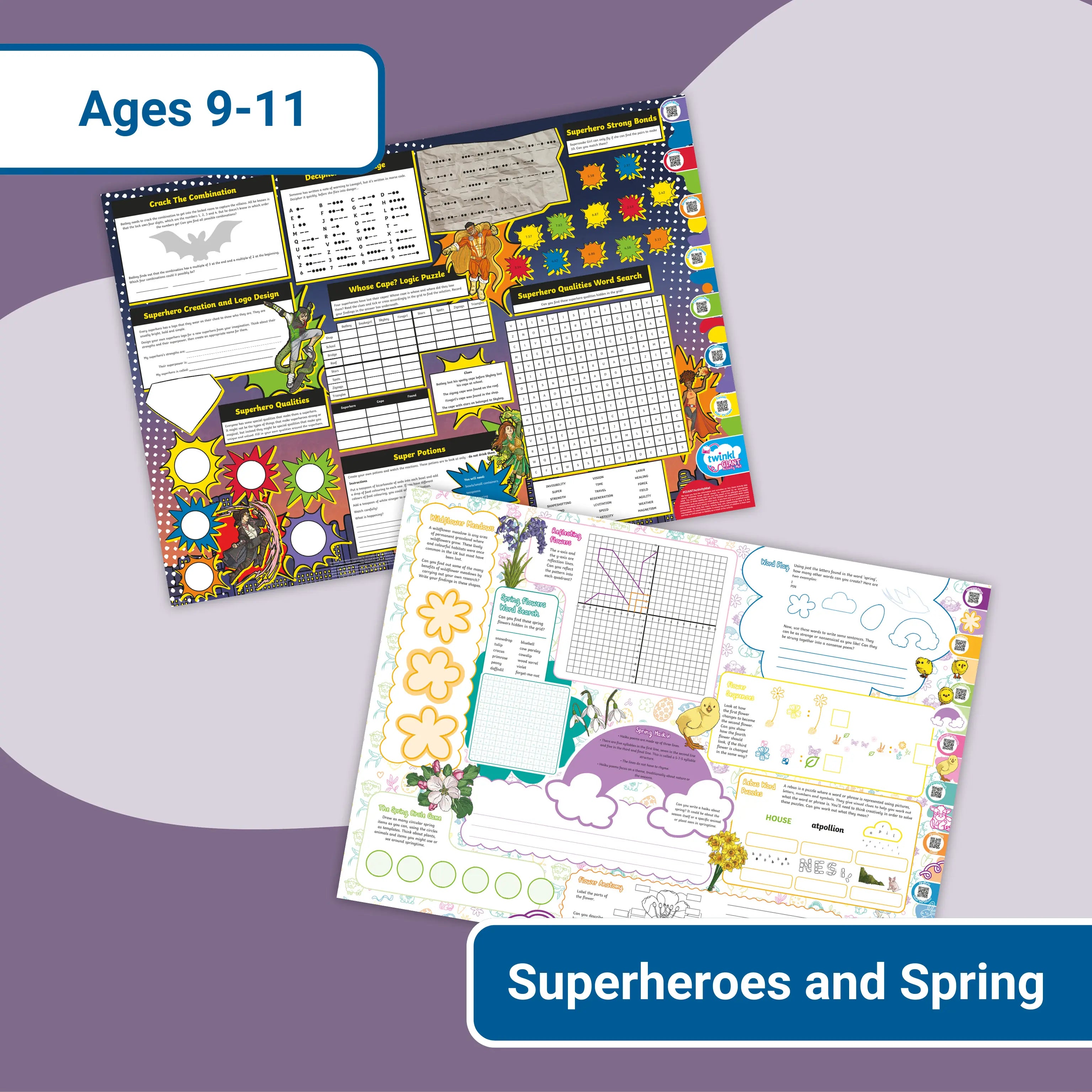 GIANT Activity Mats - Spring & Superheroes