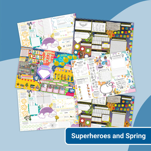 GIANT Activity Mats - Spring & Superheroes