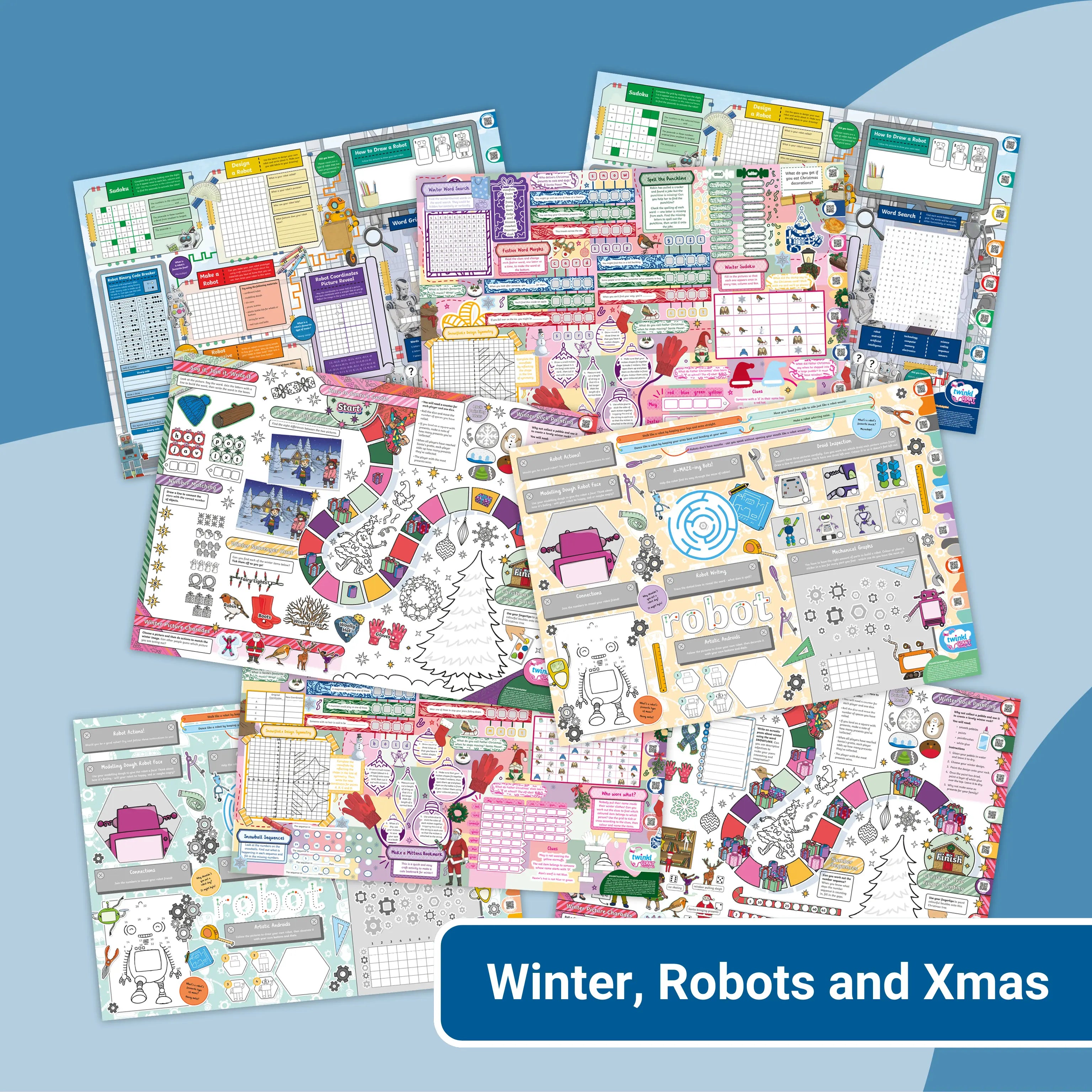 Giant Activity Mat - Winter, Robots and Xmas
