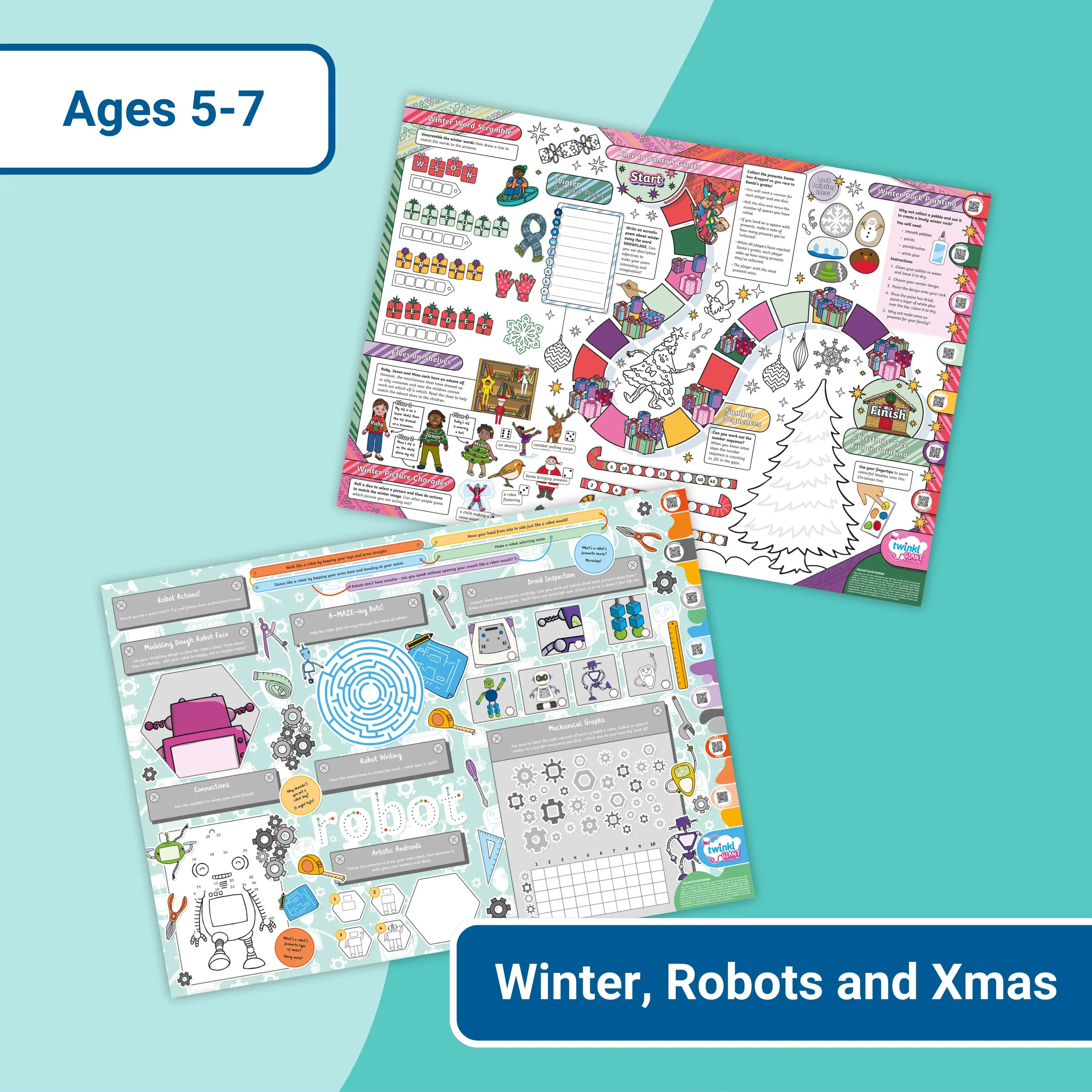 Giant Activity Mat - Winter, Robots and Xmas