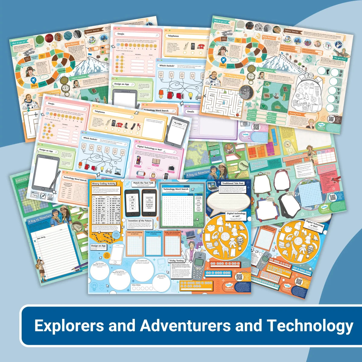 GIANT Activity Mat - Explorers and Adventurers and Technology - Twinkl Educational Publishing