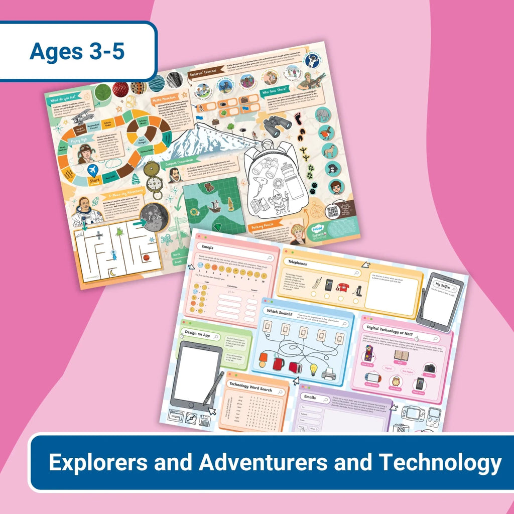 GIANT Activity Mat - Explorers and Adventurers and Technology - Twinkl Educational Publishing