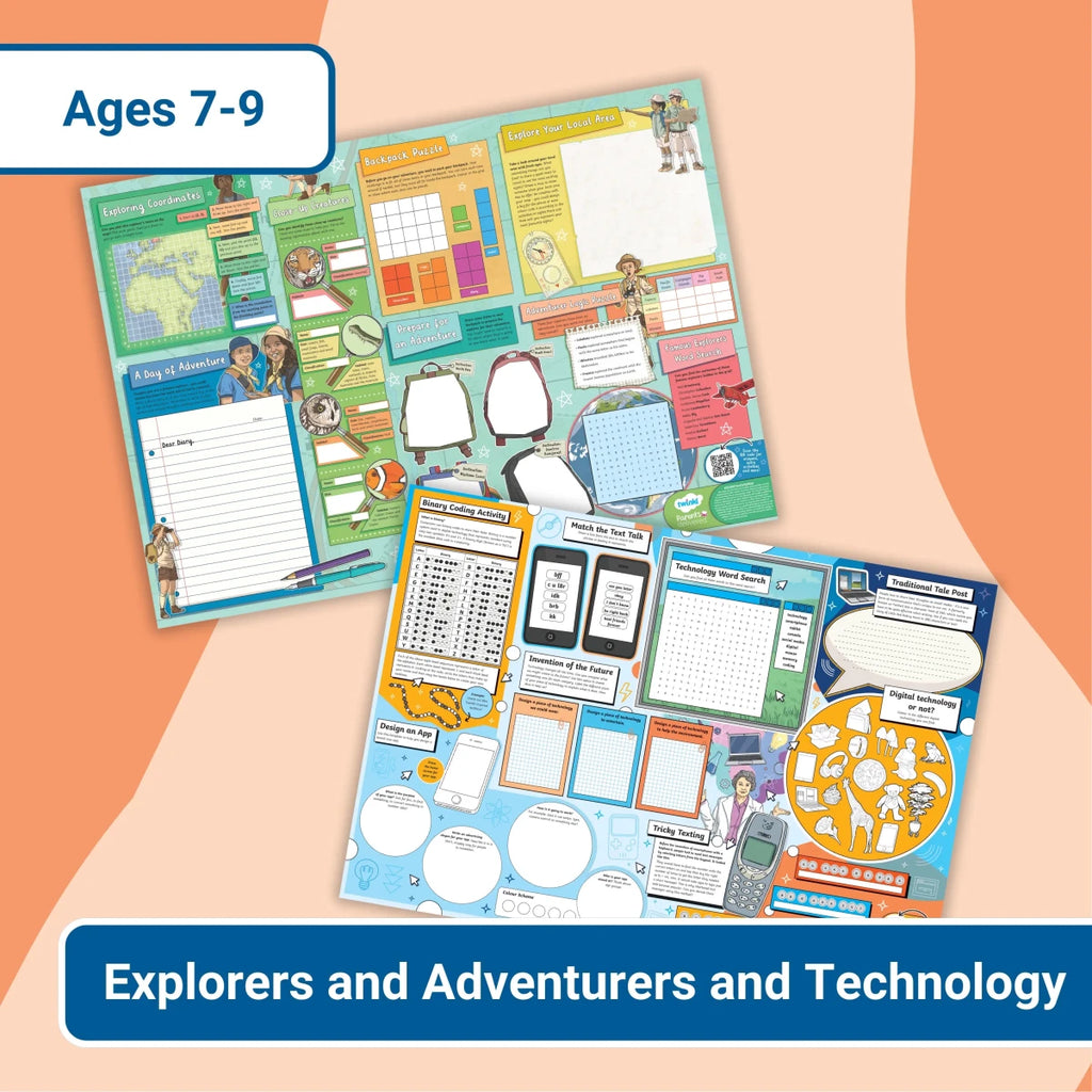 GIANT Activity Mat - Explorers and Adventurers and Technology - Twinkl Educational Publishing
