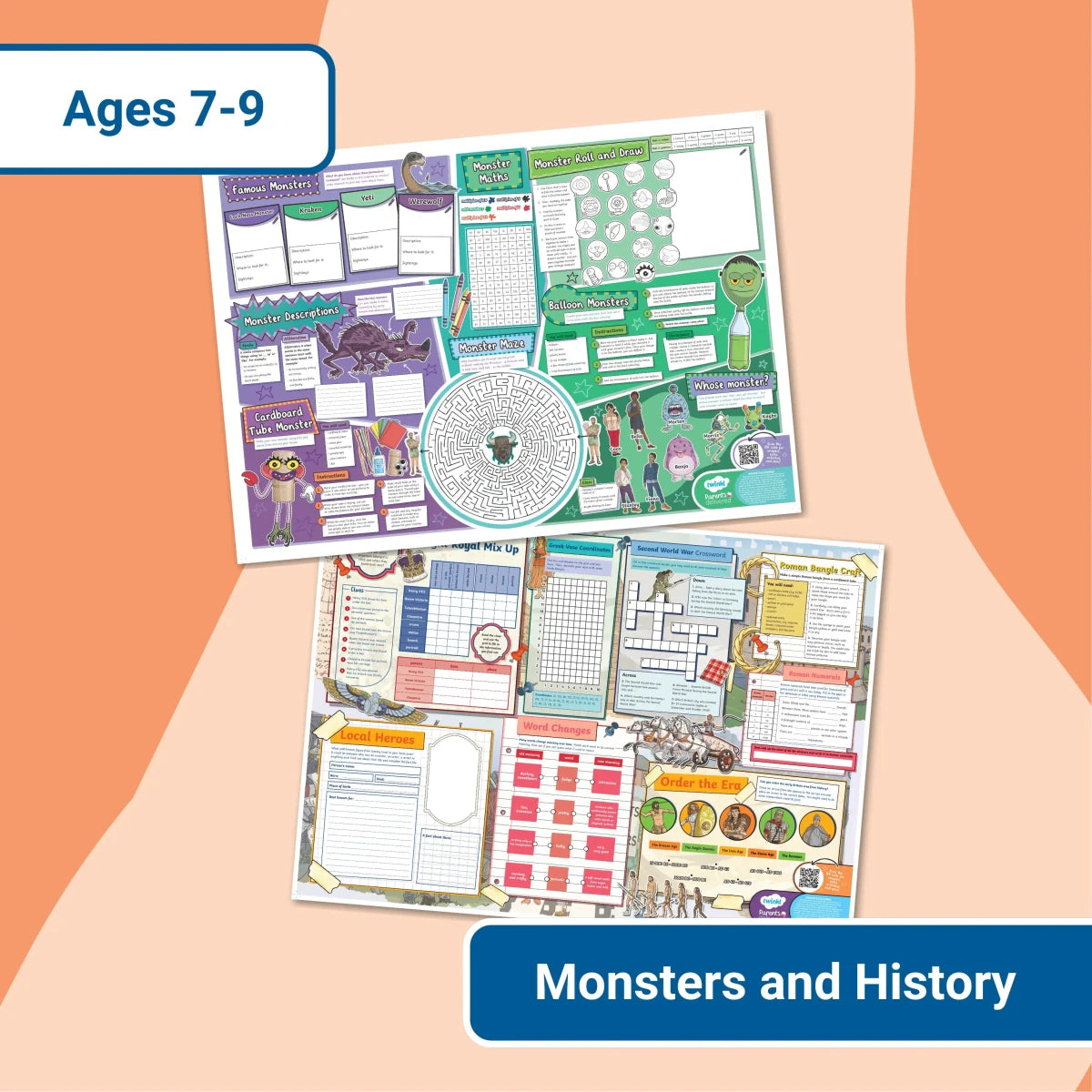 GIANT Activity Mat - Monsters and History - Twinkl Educational Publishing