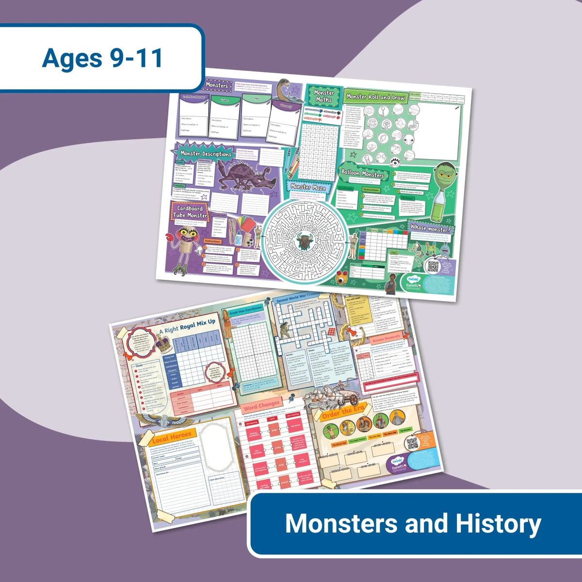 GIANT Activity Mat - Monsters and History - Twinkl Educational Publishing