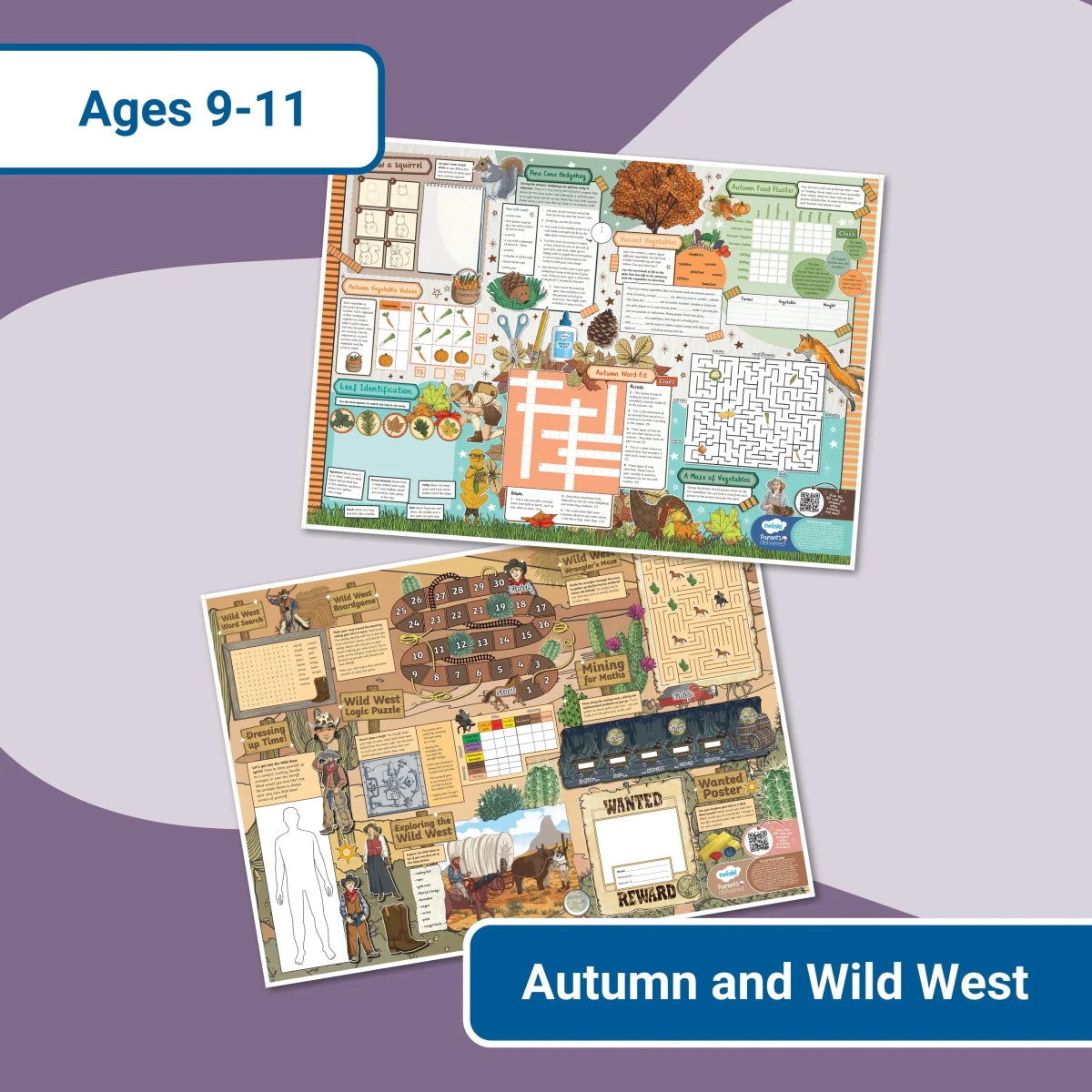GIANT Activity Mats - Autumn and Wild West - Twinkl Educational Publishing