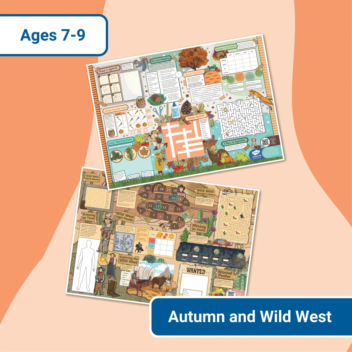 GIANT Activity Mats - Autumn and Wild West - Twinkl Educational Publishing