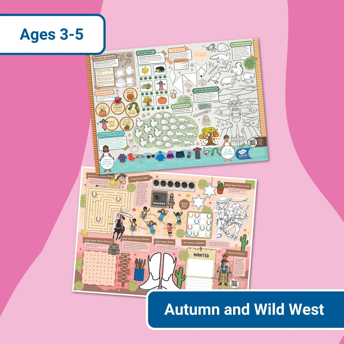 GIANT Activity Mats - Autumn and Wild West - Twinkl Educational Publishing