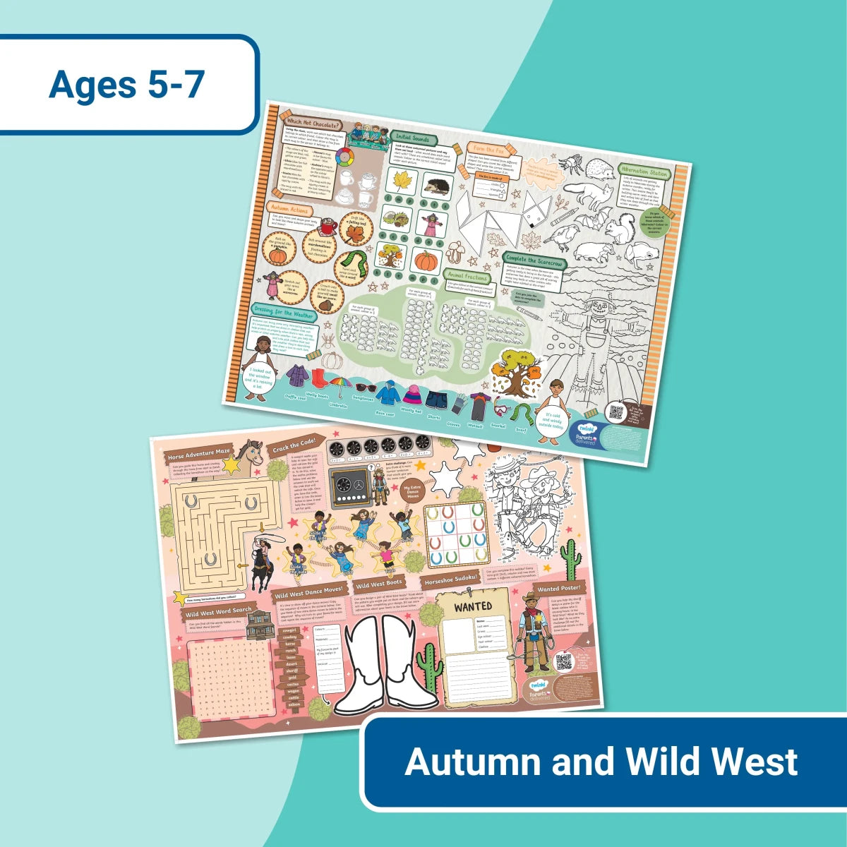 GIANT Activity Mats - Autumn and Wild West - Twinkl Educational Publishing