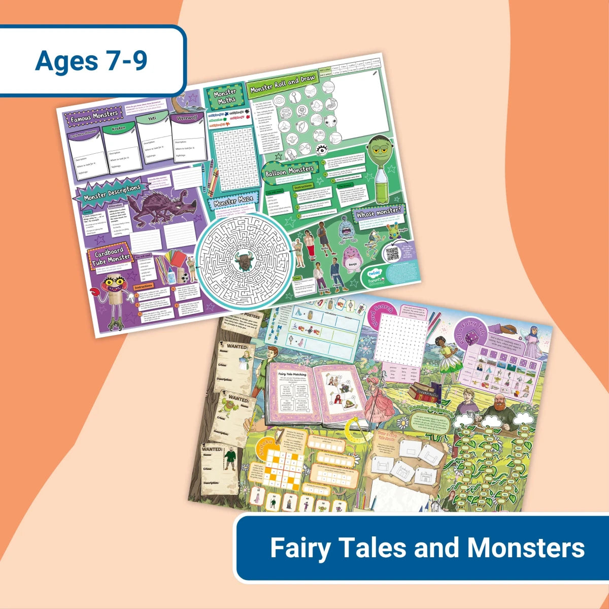 Giant Activity Mats - Monsters and Fairy Tales - Twinkl Educational Publishing