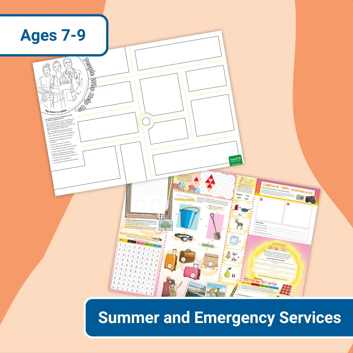 Giant Activity Mats - Summer and People Who Help Us/Emergency Services - Twinkl Educational Publishing