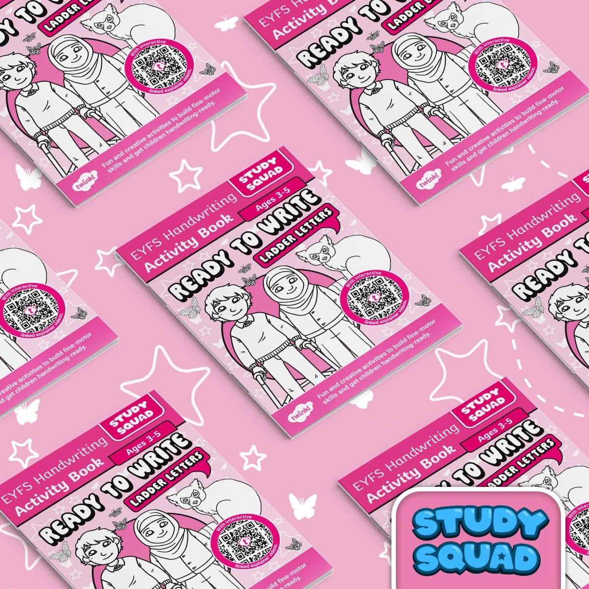 Study Squad - EYFS Ready to Write Activity Book - Ladder Letters - Twinkl Educational Publishing