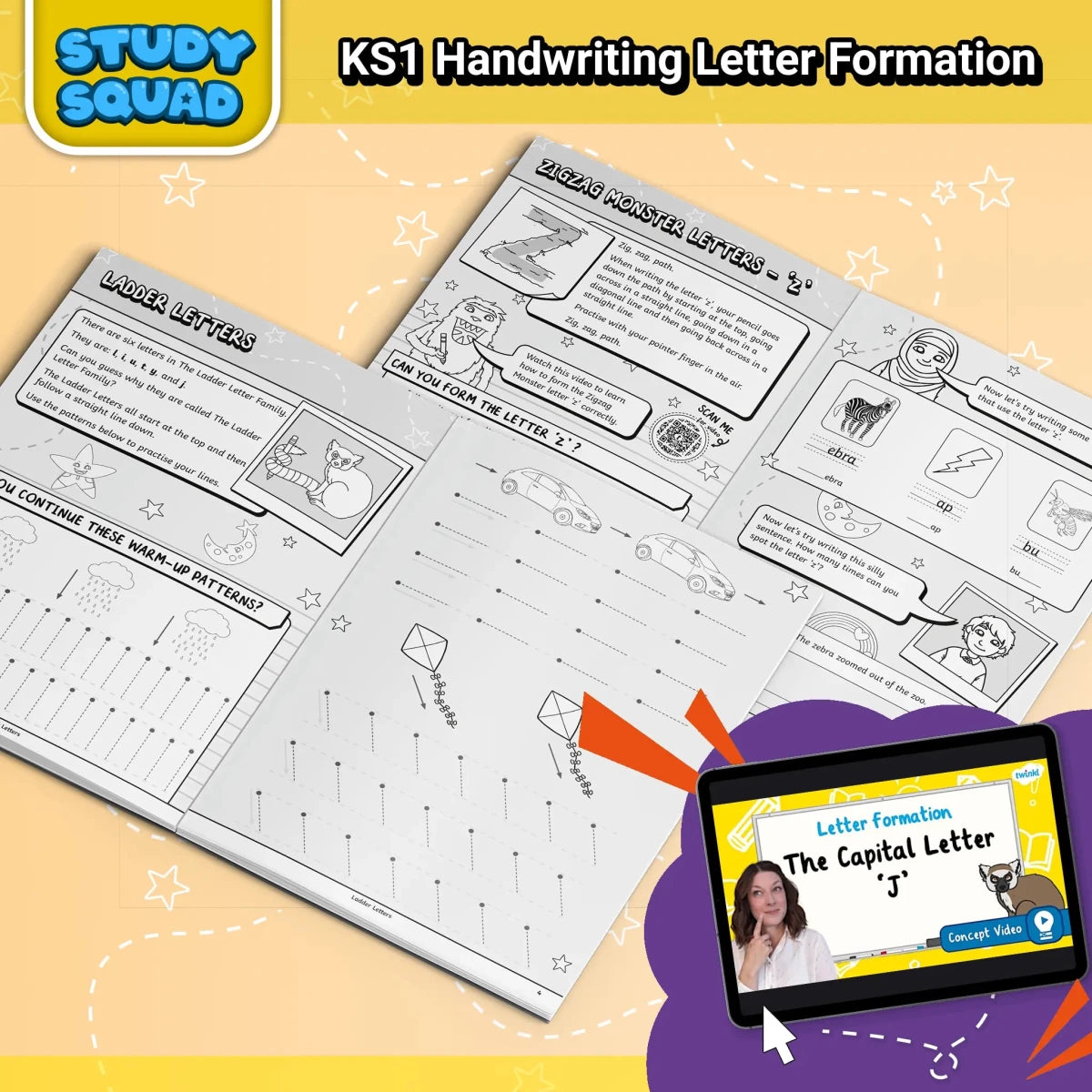 Study Squad - KS1 Handwriting Workbook - Letter Formation - Twinkl Educational Publishing