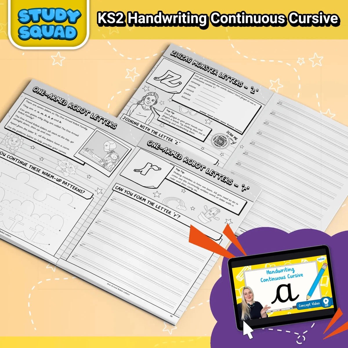 Study Squad - KS2 Handwriting Workbook - Continuous Cursive - Twinkl Educational Publishing