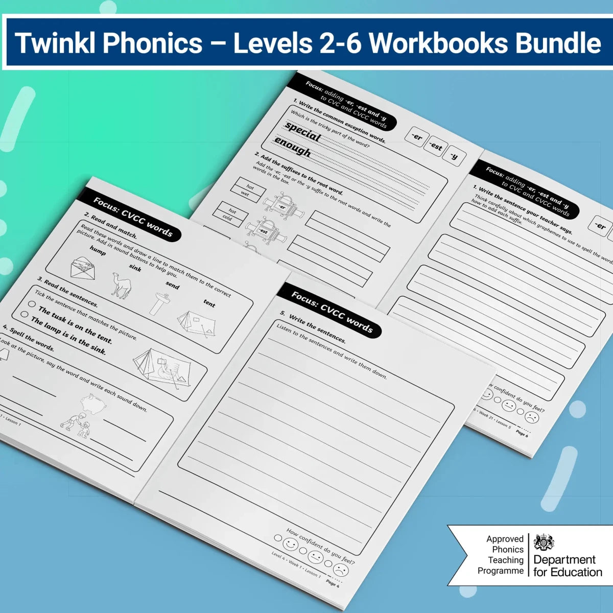 Twinkl Phonics Workbooks Levels 2-6 Bundle - Twinkl Educational Publishing