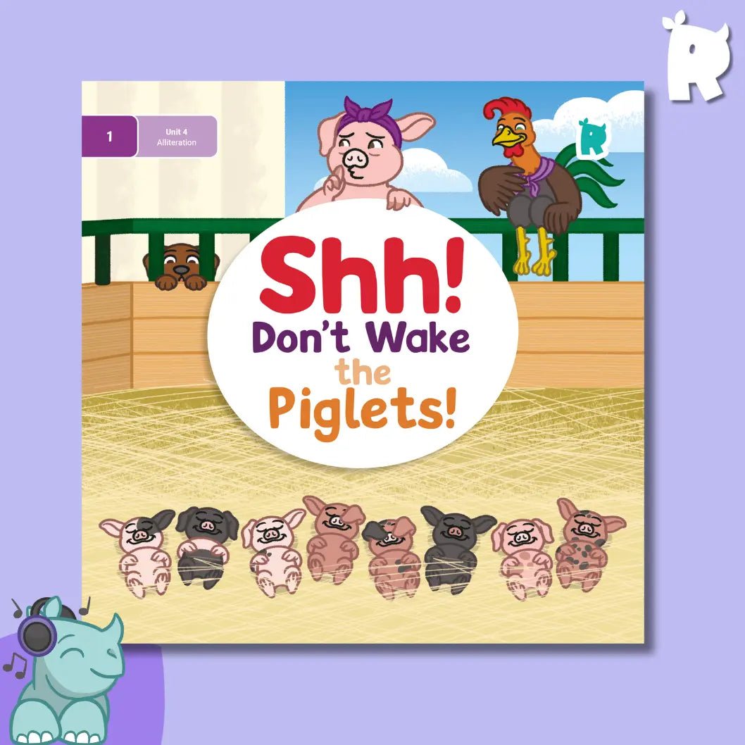 Twinkl Rhino Readers - Shh! Don’t Wake the Piglets! (Level 1 / Unit 4) - Twinkl Educational Publishing