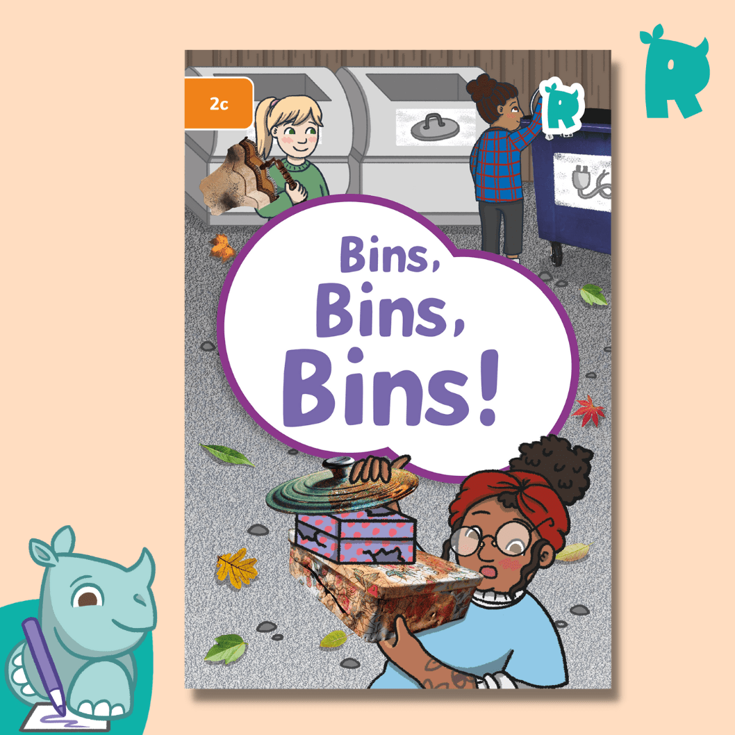 Twinkl Rhino Readers - Bins, Bins, Bins (Level 2c) - Twinkl Educational Publishing